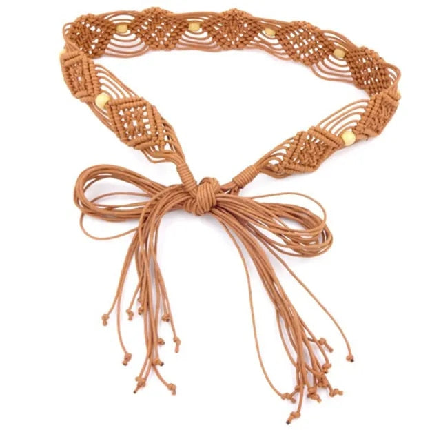 Boho Braided Belt for Ladies’ Dresses