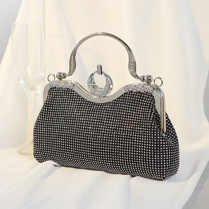 Gold Mesh Clutch with Ring Handle