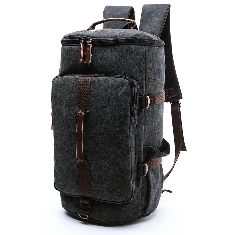 Men's Canvas Travel Bag Large Capacity Luggage for Weekend Trips Pack Ready 2 Sizes