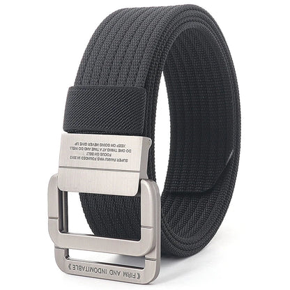 Unisex Stripes Belt with Metal Rings