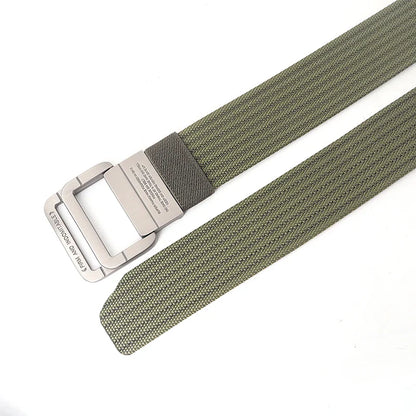 Unisex Stripes Belt with Metal Rings