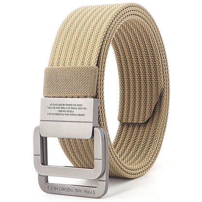 Unisex Stripes Belt with Metal Rings