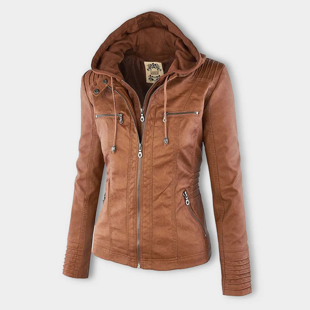 Women's Lightweight Hooded Leather Summer Coat