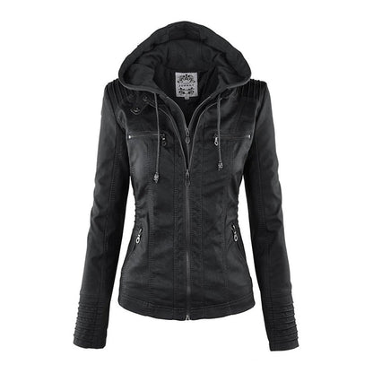 Women's Lightweight Hooded Leather Summer Coat