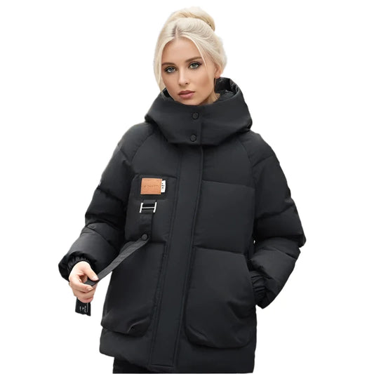 Plush Down-Lined Hooded Winter Coat