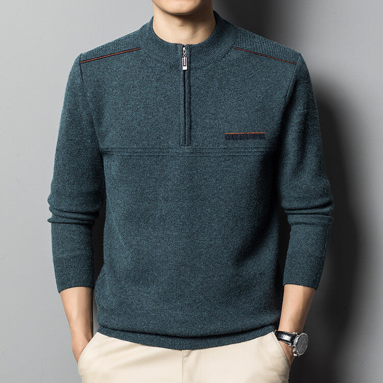 Men’s Classic Half Zip Polo Sweater