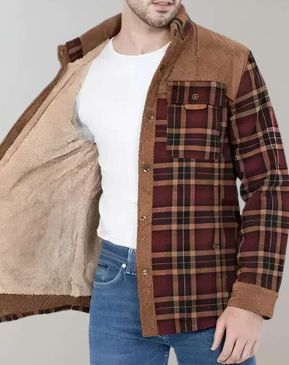 Men's Cozy Plaid Fleece Lined Flannel Jacket