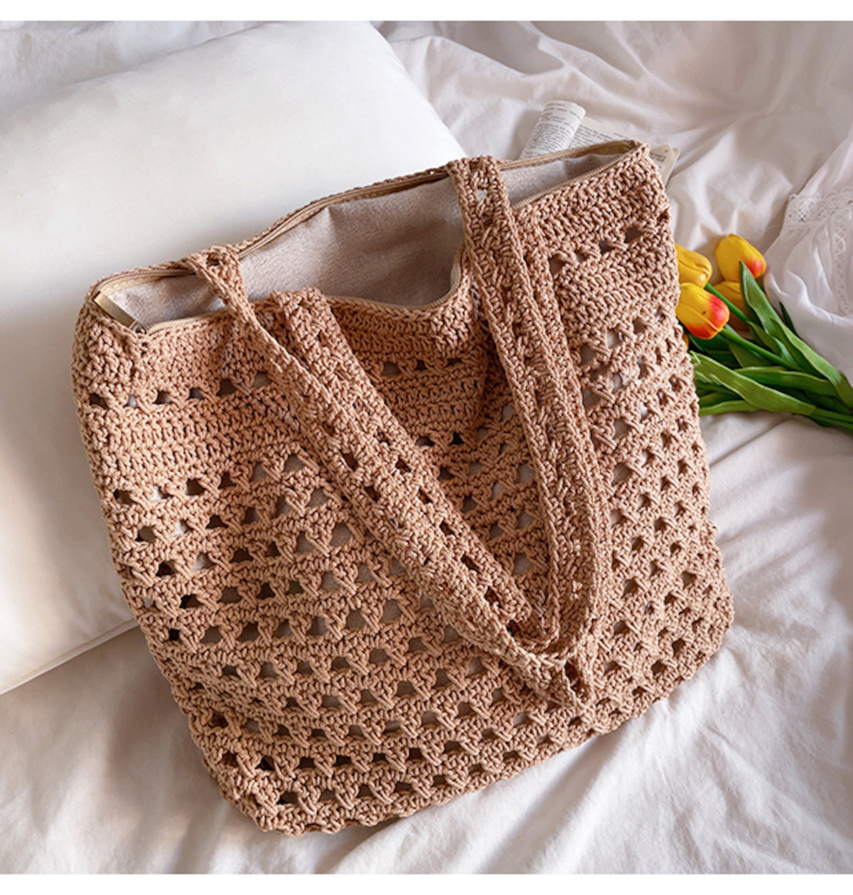 Ladies Handmade Spacious Crocheted Shoulder Bag