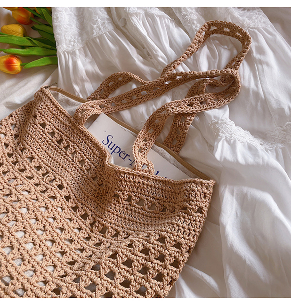 Ladies Handmade Spacious Crocheted Shoulder Bag