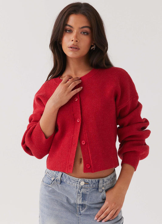 Vibrant Red Everyday Comfort Cardigan