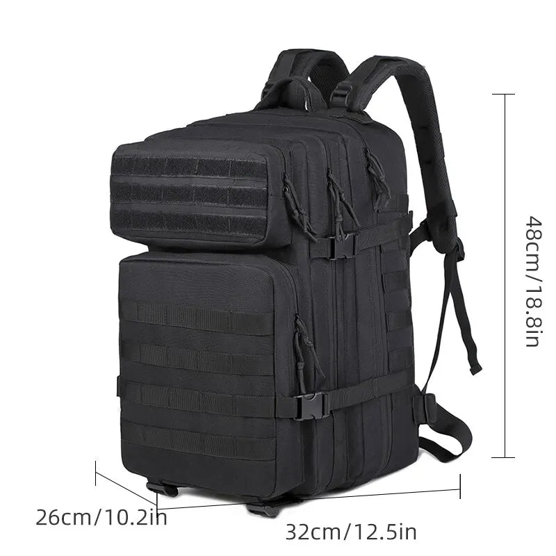 Polyester Softback Waterproof Canvas Backpack Camping Hiking Pack Ready 45L Capacity