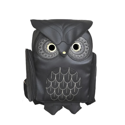 WhimsyWings PU Embossed Owl Backpack Travel and Daily Use Pack Ready Small Size