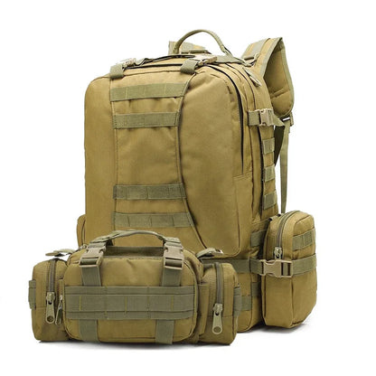 4in1 Military Tactical Camouflage Backpack Outdoor Camping Pack Ready 55L Capacity