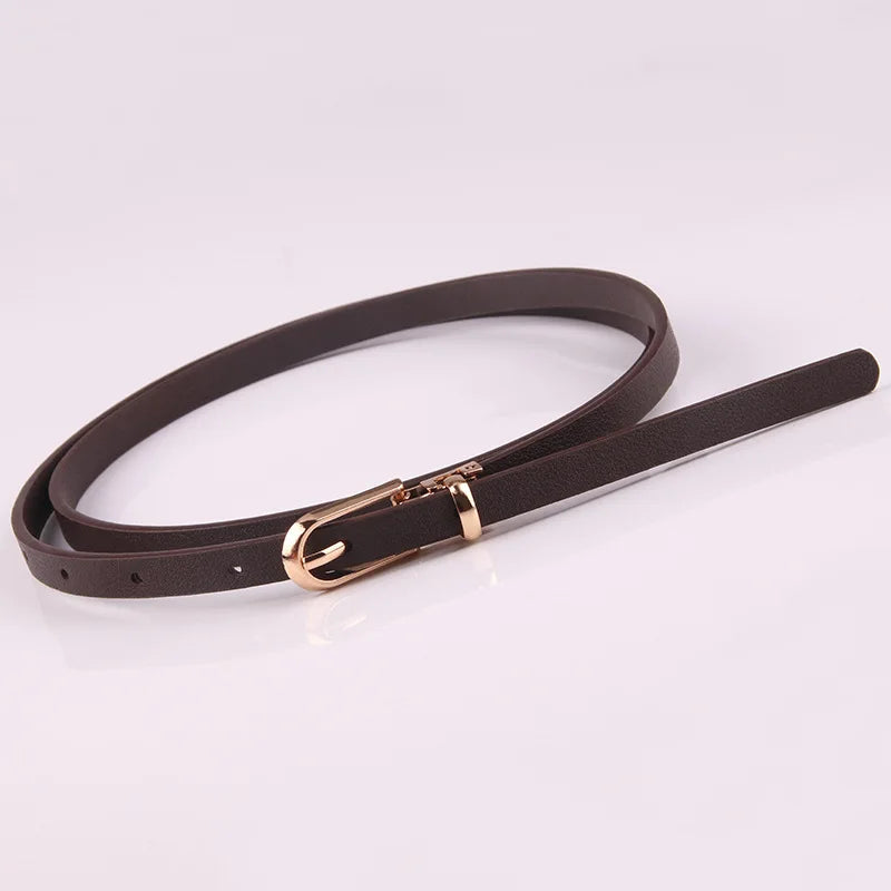 Fashionable Women’s Thin Waist Buckle Belt