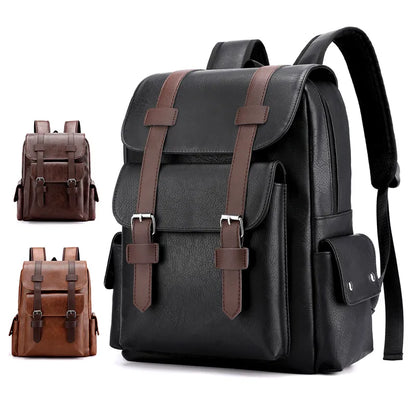 Stylish PU Leather Laptop Backpack Business and Travel Pack Ready 16 inch