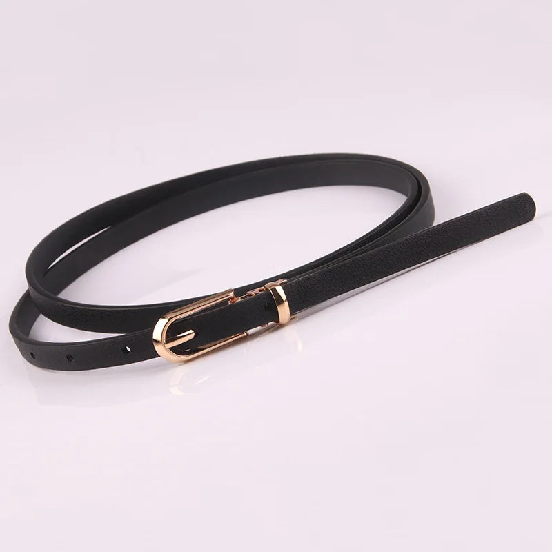 Fashionable Women’s Thin Waist Buckle Belt