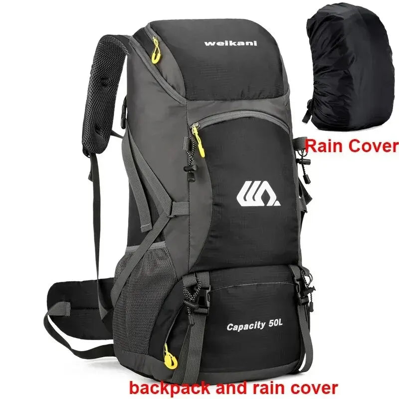 Waterproof High Quality Nylon Backpack Camping Hiking Pack Ready 50L Large Capacity