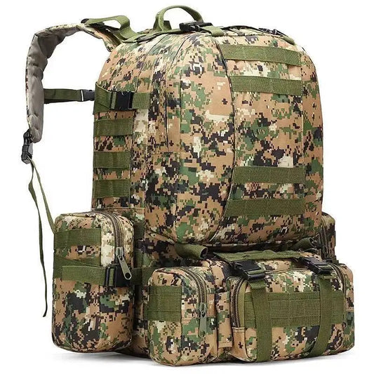 4in1 Military Tactical Camouflage Backpack Outdoor Camping Pack Ready 55L Capacity