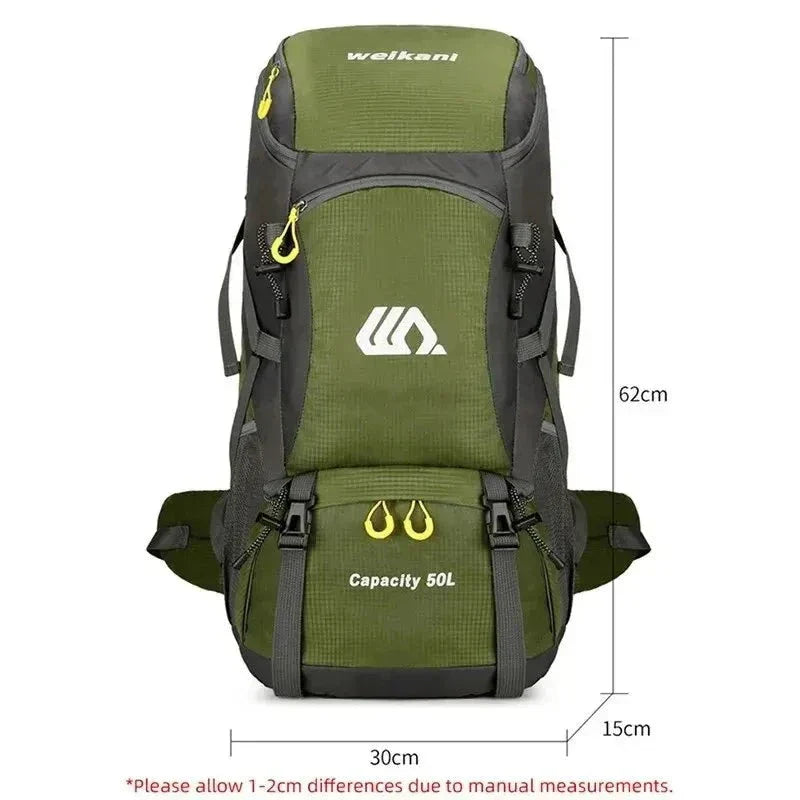 Waterproof High Quality Nylon Backpack Camping Hiking Pack Ready 50L Large Capacity