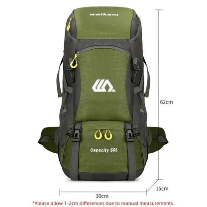 Waterproof High Quality Nylon Backpack Camping Hiking Pack Ready 50L Large Capacity