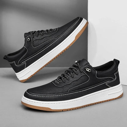 Men's Classic Leather Trainers with Flexibility