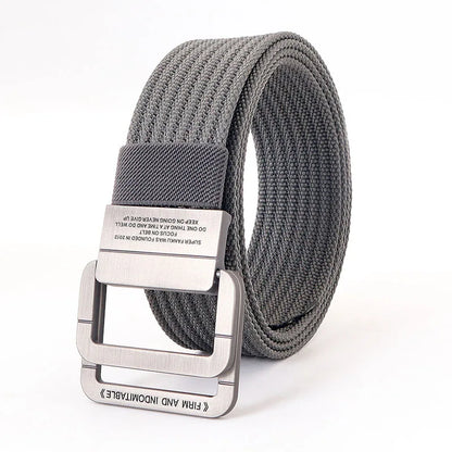 Unisex Stripes Belt with Metal Rings