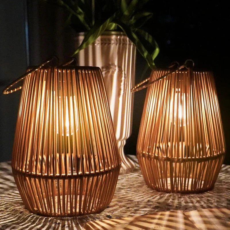 Solar Glow Hand Woven Garden Lights