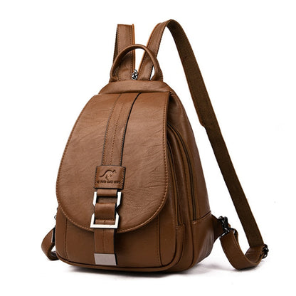 Stylish Leather Backpack for Urban Elegance Daily Use, City Travel Pack Ready Single Size