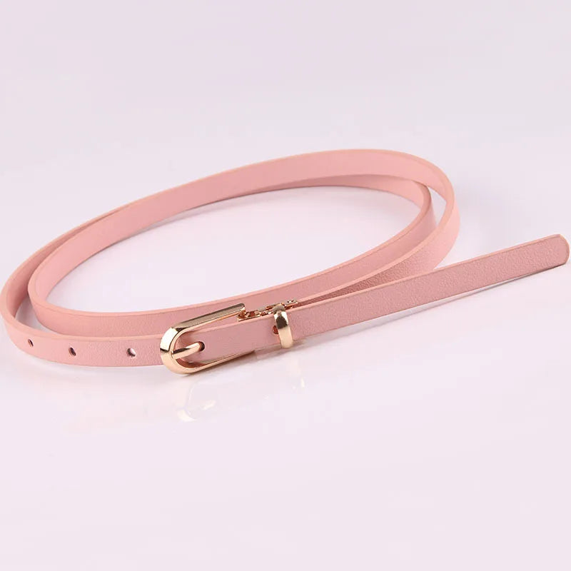 Fashionable Women’s Thin Waist Buckle Belt