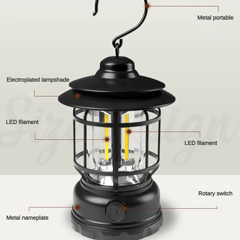 Portable LED Tent Camping Waterproof Lamp