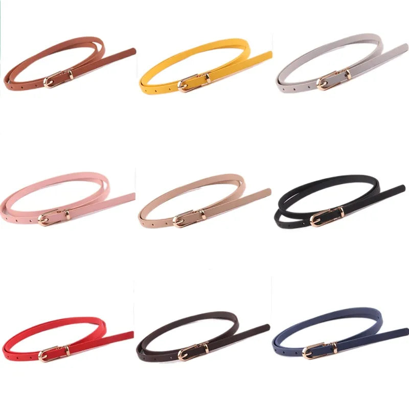 Fashionable Women’s Thin Waist Buckle Belt