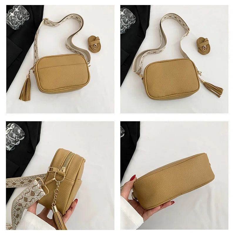 TasselChic Crossbody Bag With Double Straps