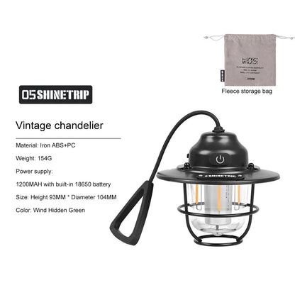 Vintage Rechargeable LED Camping Lantern