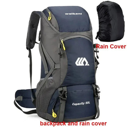 Waterproof High Quality Nylon Backpack Camping Hiking Pack Ready 50L Large Capacity