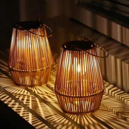 Solar Glow Hand Woven Garden Lights