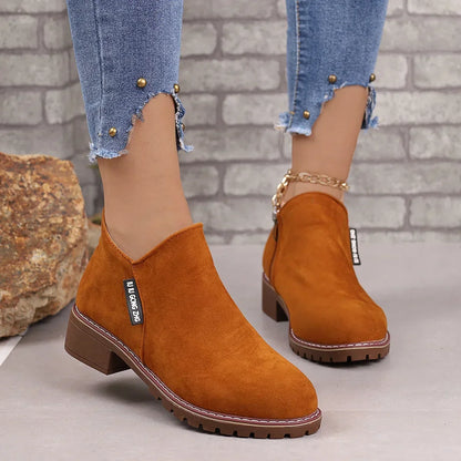 Women's Side Zip Suede Ankle Boots