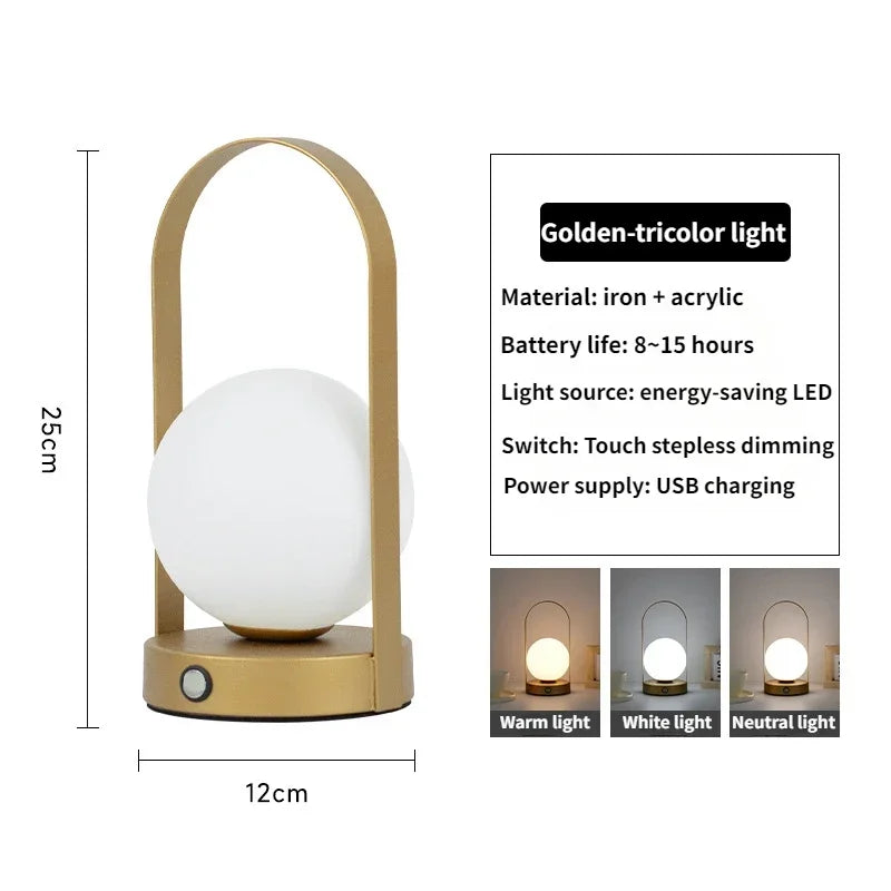 Portable Dimmable Handle USB Table Lamp