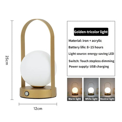 Portable Dimmable Handle USB Table Lamp