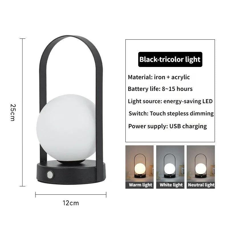 Portable Dimmable Handle USB Table Lamp