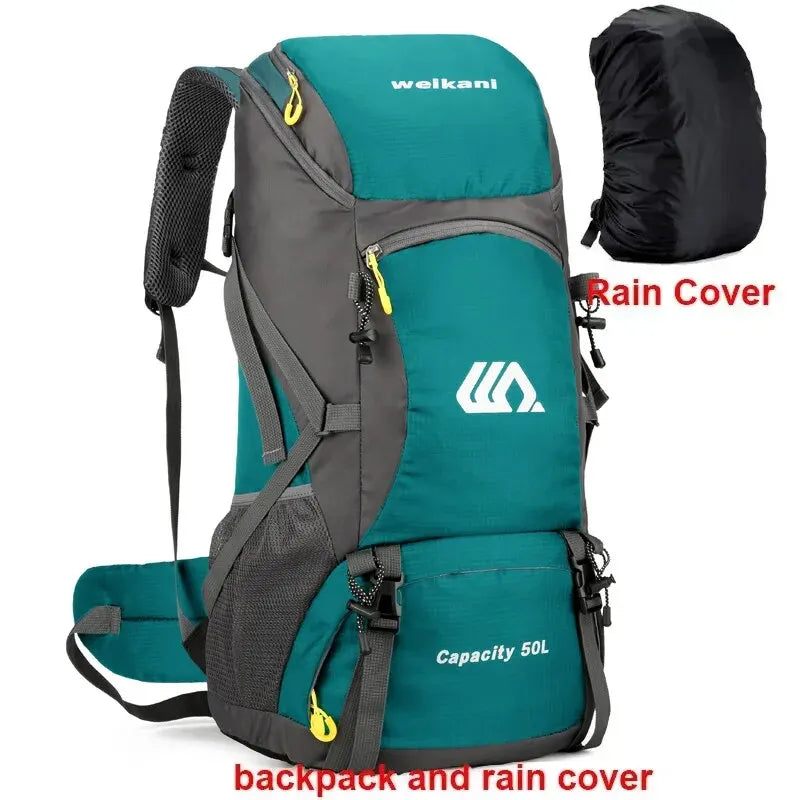 Waterproof High Quality Nylon Backpack Camping Hiking Pack Ready 50L Large Capacity