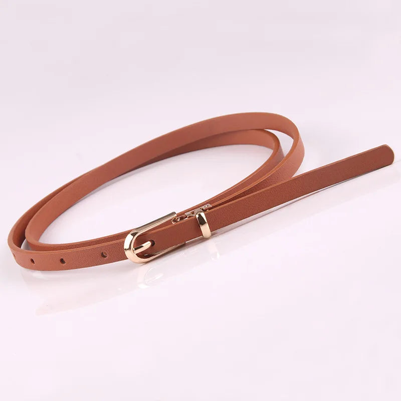 Fashionable Women’s Thin Waist Buckle Belt