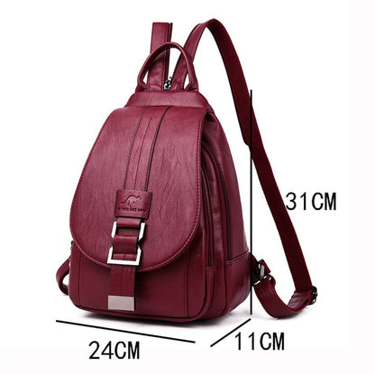 Chic and Stylish Leather Backpack for Urban Elegance Daily Use Pack Ready Compact Size