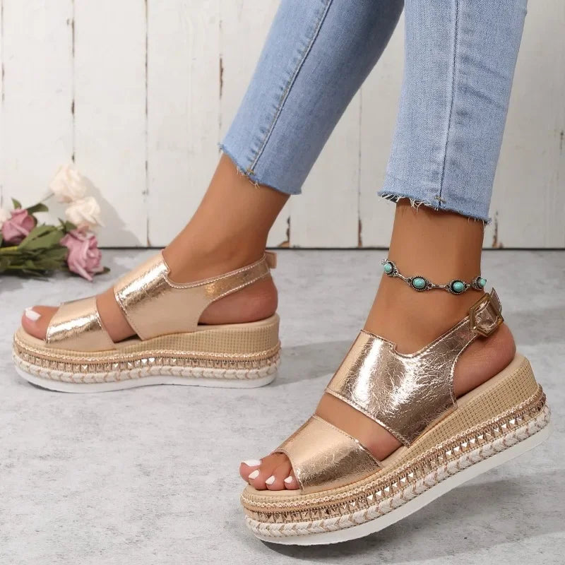 Golden Elegance Luxury High Heel Sandals