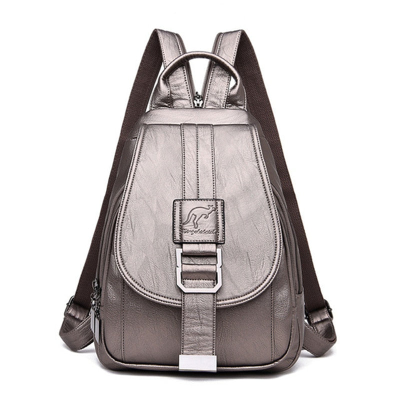 Stylish Leather Backpack for Urban Elegance Daily Use, City Travel Pack Ready Single Size