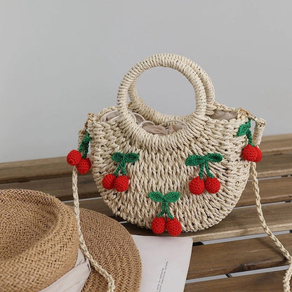 Strawberry Bliss Ladies Straw Bag