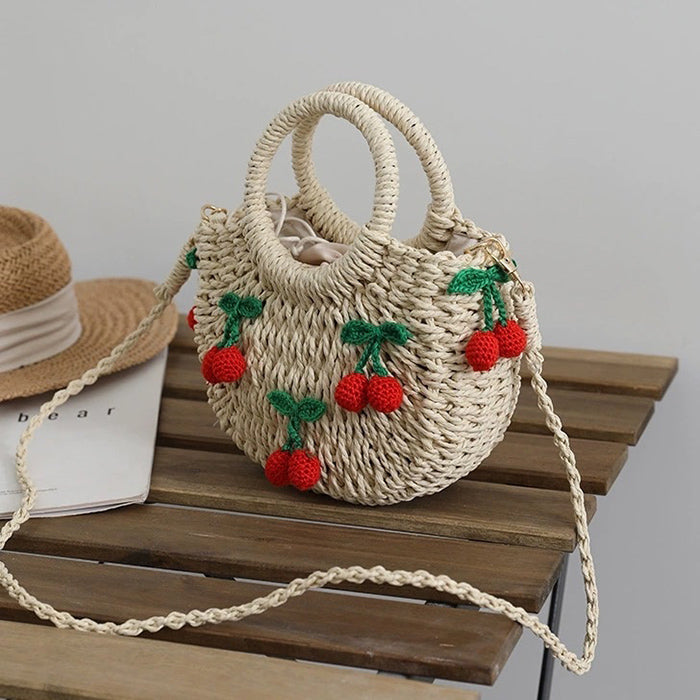 Strawberry Bliss Ladies Straw Bag