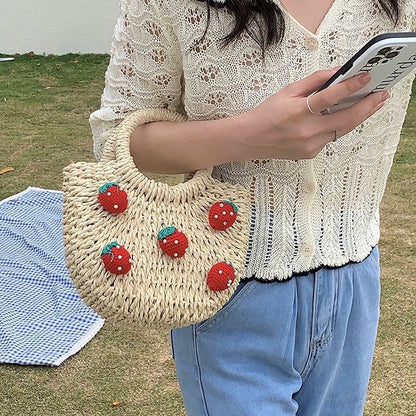 Strawberry Bliss Ladies Straw Bag