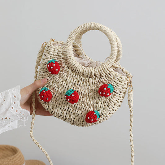 Strawberry Bliss Ladies Straw Bag