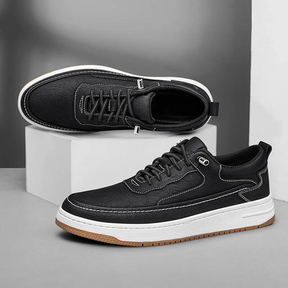 Men's Classic Leather Trainers with Flexibility