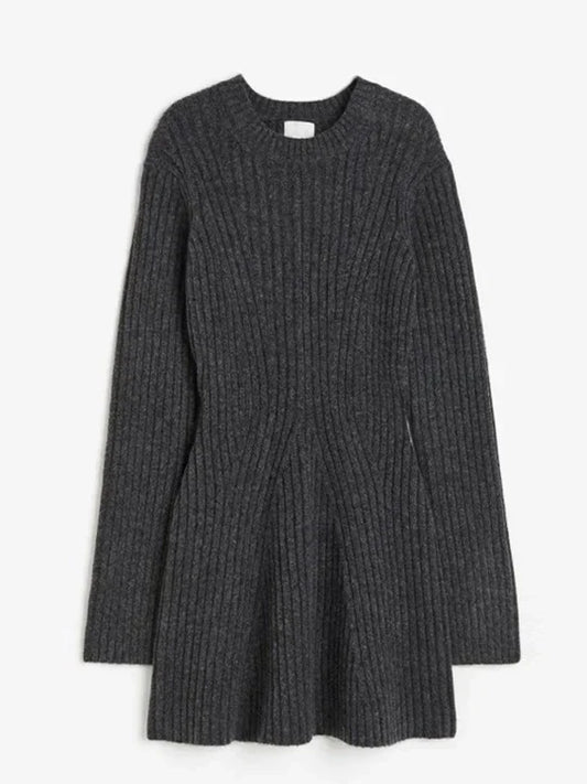 Cozy Autumn Knit Mini Ladies Dress